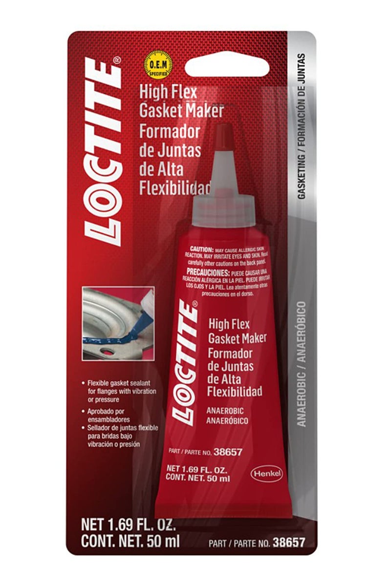 LOCTITE Automotive High-Flex Gasket Maker & Flange Sealant: High-Temp, Flexible Form-in-Place, Silicone, Solvent-Resistant - 50 ml Tube, 1 Pack