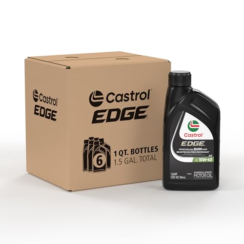 Castrol EDGE 10W-40 Advanced Full Synthetic Motor Oil, 1 Quart, Pack of 6 - Image 1