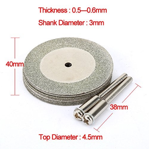 dophee 10pcs Mini Diamond Coated Cutting Off Discs Replacement for Dremel Drill Rotary Tools (40mm) - Image 5
