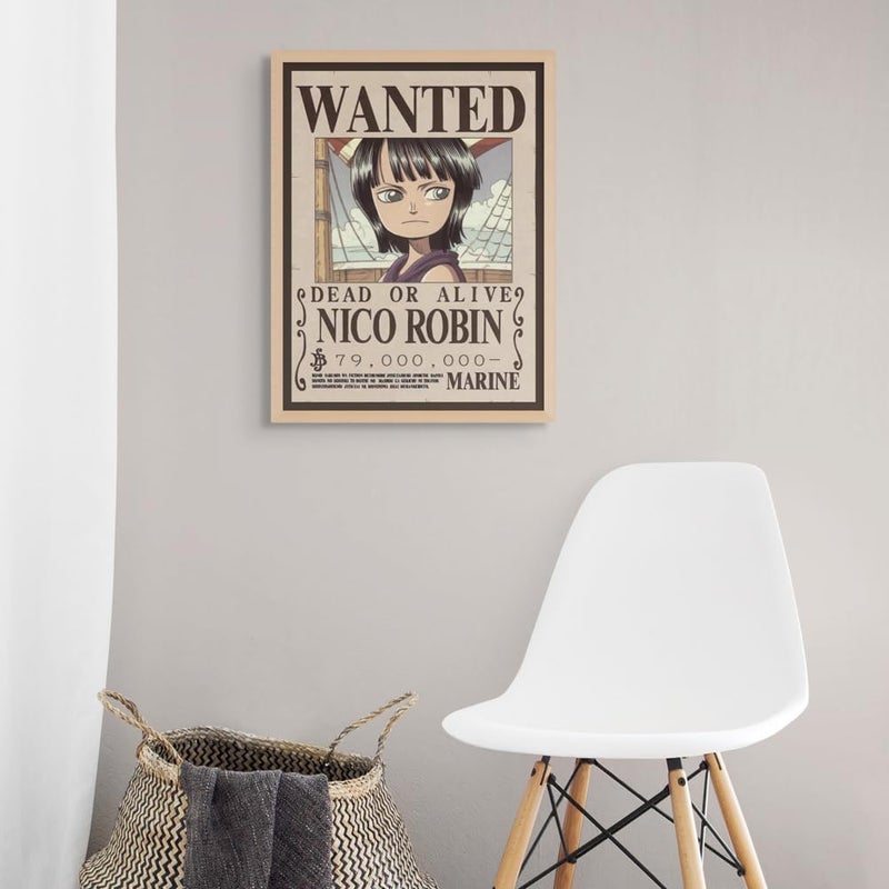 Art Decor Framed Fine Art of One Piece Wanted Poster Wall Art Nico Robin Artwork Anime Portrait Art Print Wall Décor for Bedroom Boys' Room Living Room Gaming Room 30x40cm - Image 3