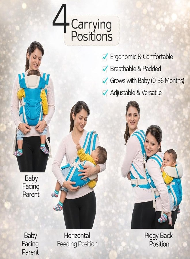 AEREX Adjustable Baby Carrier 4-in-1 Infant Carrier Baby Toddler Carrier for 4 to 24 Months Baby Honeycomb/Kangaroo Bag Toddler Carrier Body Holder Backpack - Image 5