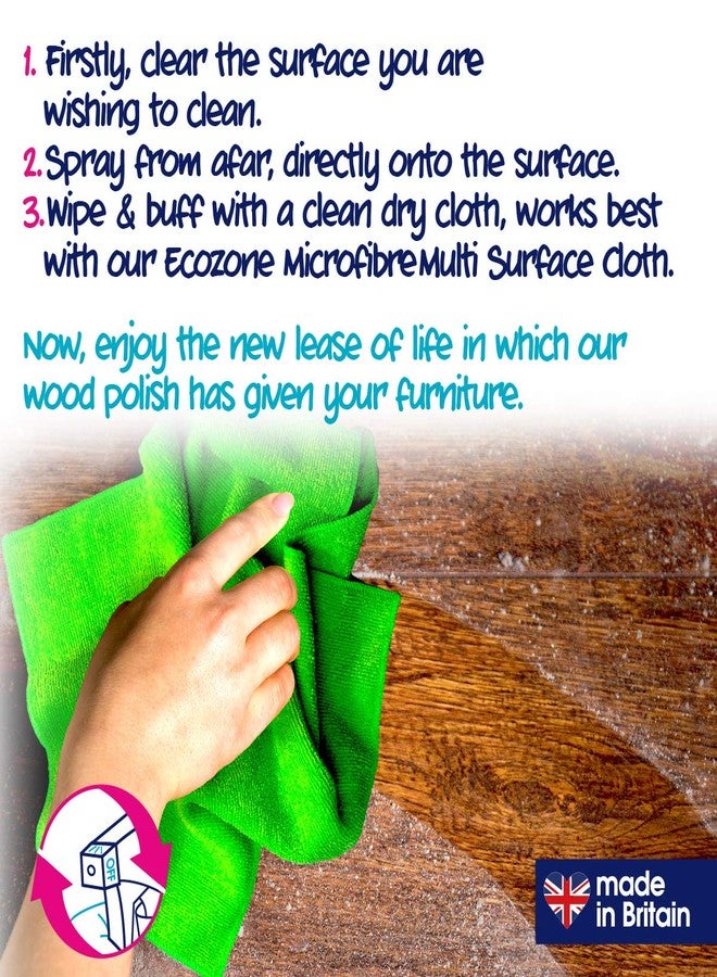 Ecozone Almond Wood Furniture Polish 500ml - Cleans & Protects Wooden Furniture - Image 2