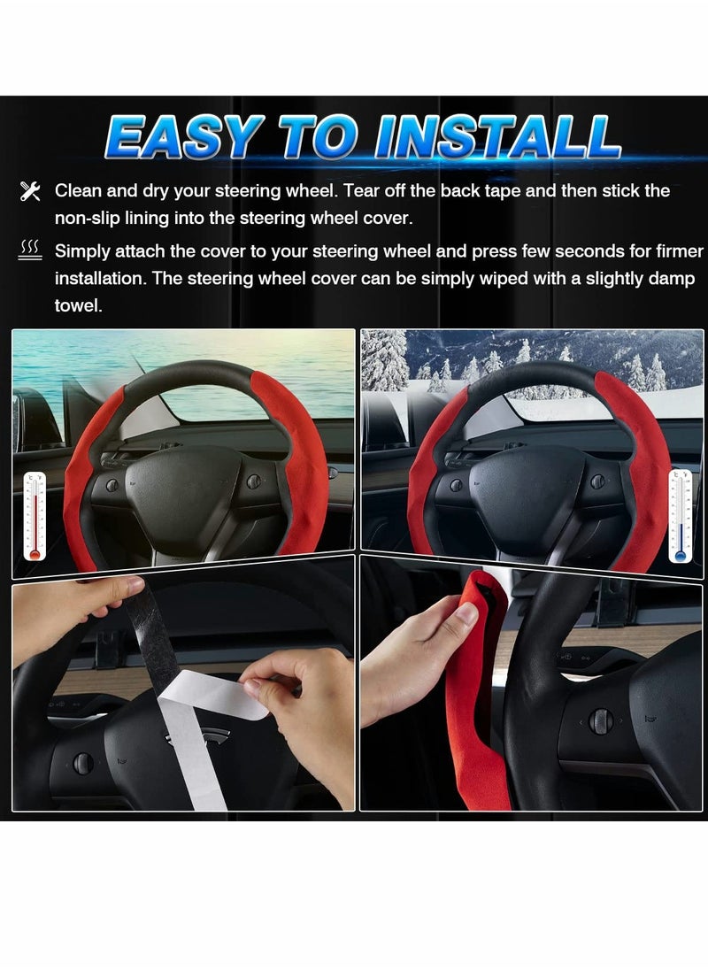 Generic - Breathable Non,Slip Steering Wheel Cover for Tesla Model Y and Model 3, 2020,2022, Car Interior Accessory - Image 1