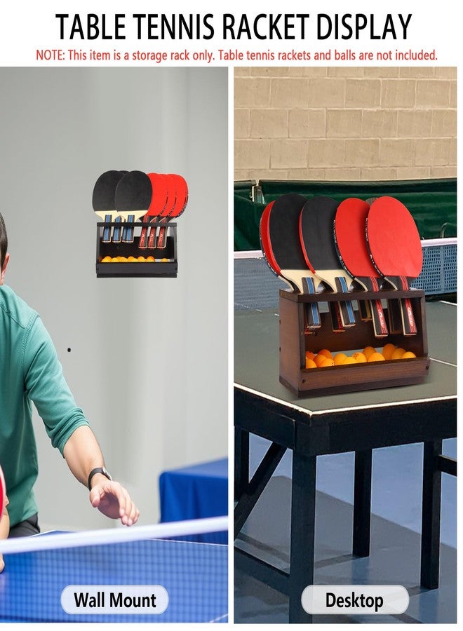 smocchy Ping Pong Paddle Holder Wall Mount & Desktop 2-in-1,Table Tennis Racket Display Organizer Holds 8 Rackets, Ping Pong Paddle Storage Rack in Game Room, Man Cave, Office, Home, Black - Image 3
