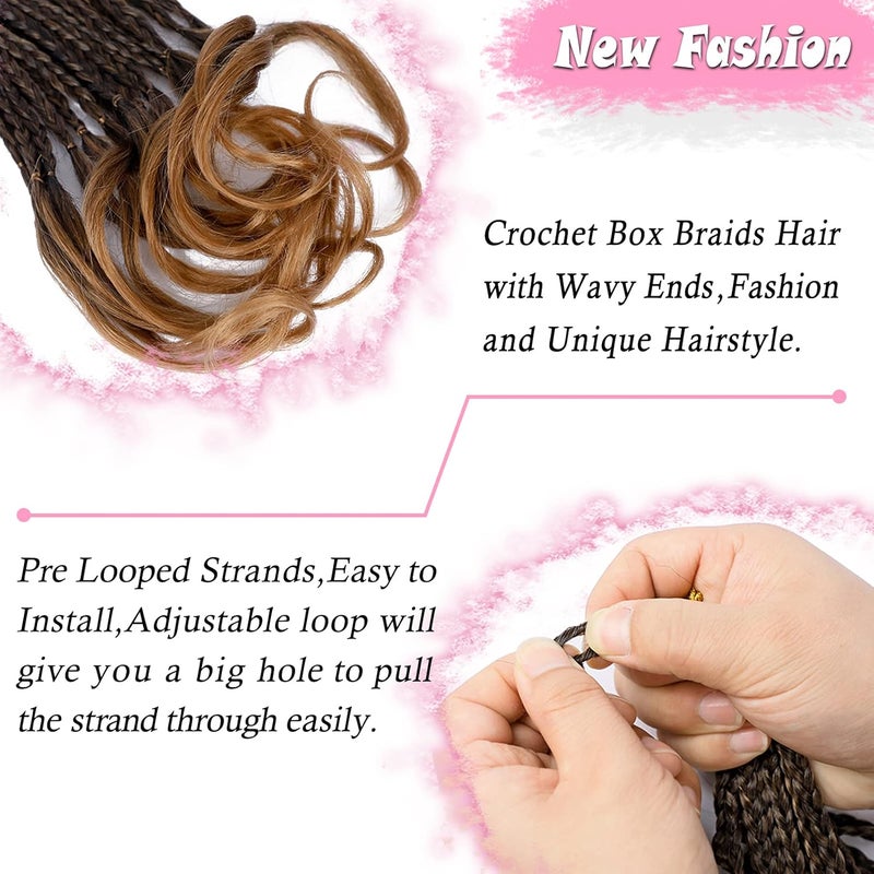 Dorsanee French Curl Crochet Braids 14 Inch 6 Packs Goddess Box Braids Crochet Hair Pre Looped French Curly Braiding Hair Crochet Box Braids With Curly Wavy Ends Synthetic Hair Extensions (#1B/30) - Image 4