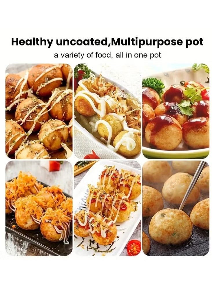 Arabest Takoyaki Pan 12 Molds Takoyaki Maker Skillet Cast Iron Octopus Meat Ball Mold No- Stick Baking Tray for Octopus Balls Pancake  - Image 3