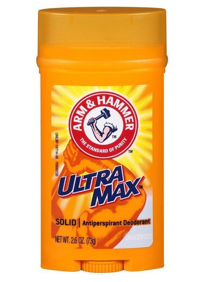 ARM & HAMMER ULTRAMAX Anti-Perspirant Deodorant Invisible Solid Unscented 2.60 oz (Pack of 2)