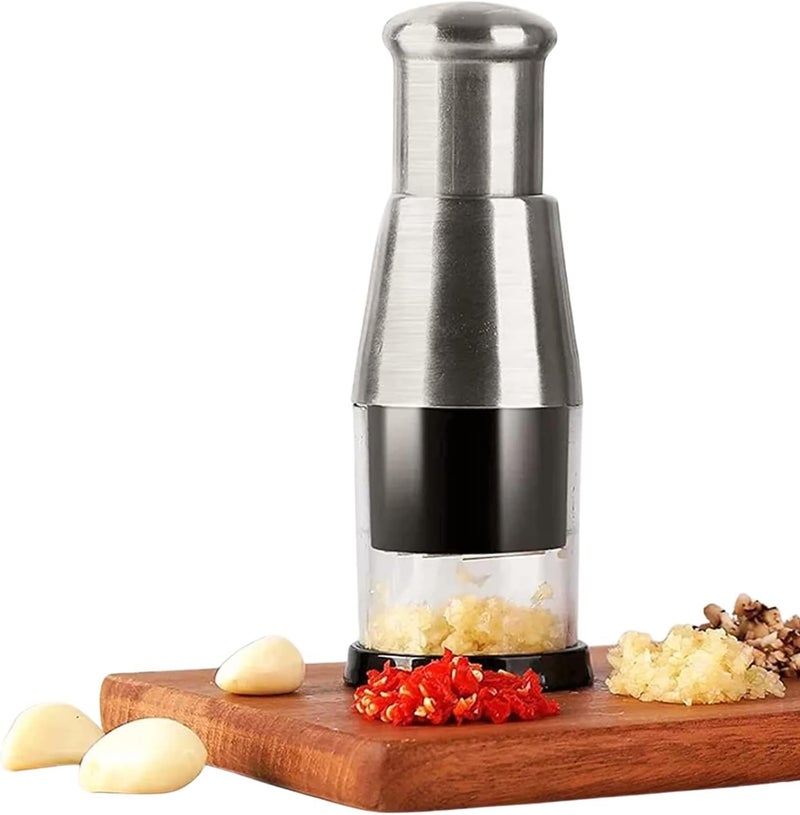 KRLZ KRLZ Garlic Presses Manual Garlic Cutter Durable Stainless Steel Onion Cutter Multifunctional Vegetable Chopper Household Kitchen Vegetable Cutter Garlic Mincer  - Image 1