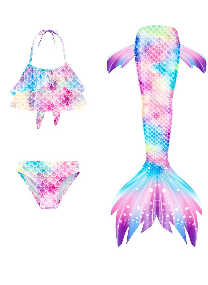 AUTOYSUR Mermaid Tail Sets Mermaid Costume Girls Swimwear Mermaid Tail Swimwear,Bikini Sets,Mermaid Costume Swimsuits for Kids - Image 1