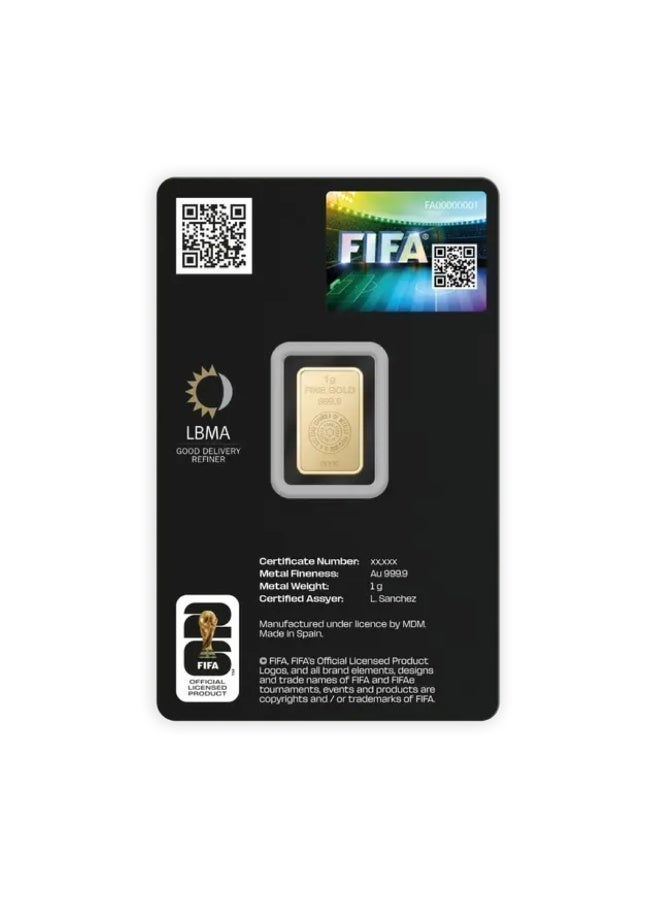 بامب شريط ذهب تذكاري لكأس العالم FIFA 2026، 1 جرام، ذهب خالص 999.9 (24 قيراط) - Image 2