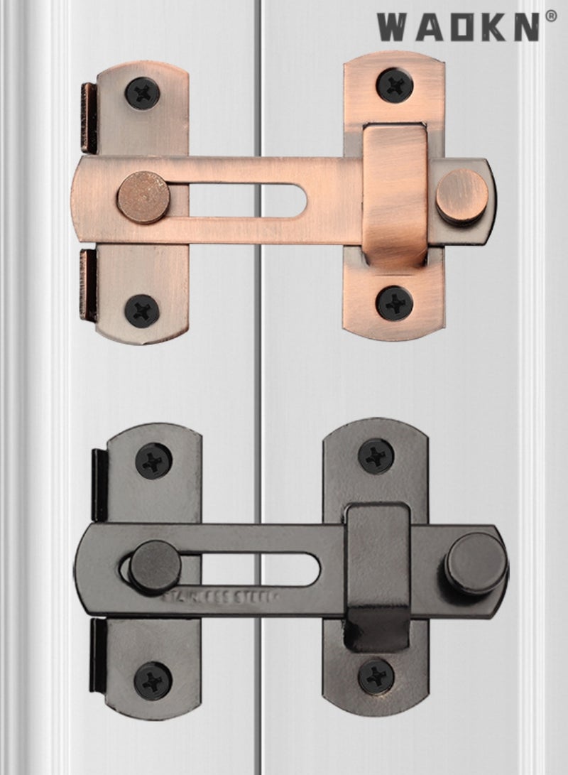 WAOKN Stainless Steel Flip Latch Gate Latches Bar Latch Safety Door Lock, Hasp Lock Sliding for Window Cabinet Room Accessorries, Barn Door Cabinet Window Closet Safety Bolt Latch Lock for Furniture,1PCS - Image 5