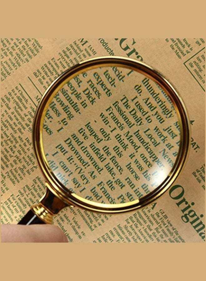 10x Handheld Magnifier, 80MM Golden Dragon Handle Magnifying Glass, Old Man Reading, Professional Reading Maps, Optical high-Definition Jewelry Identification, Golden - Image 5