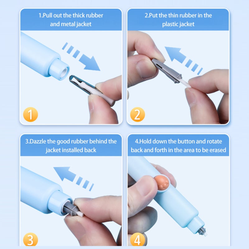tenwin Electric Eraser Rechargeable with 2.3mm 5mm Refills Eraser Clamps for Artists Drafting Precision Erasing - Ergonomic Comfortable Hold Battery Operated Artist Pencil Eraser for Detail Highlighting - Image 2