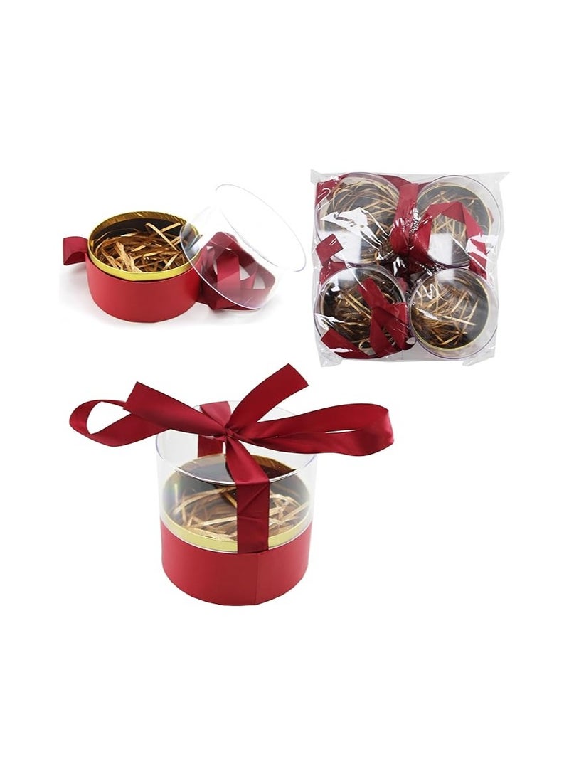Acrylic Round Gift Box Transparent Storage Box for Jewelry Gifts Decorations and Special Occasions Display Case Perfect for Weddings Birthdays and Holiday Gifts (ROUND RED, 12X12X11.5CM) - Image 4