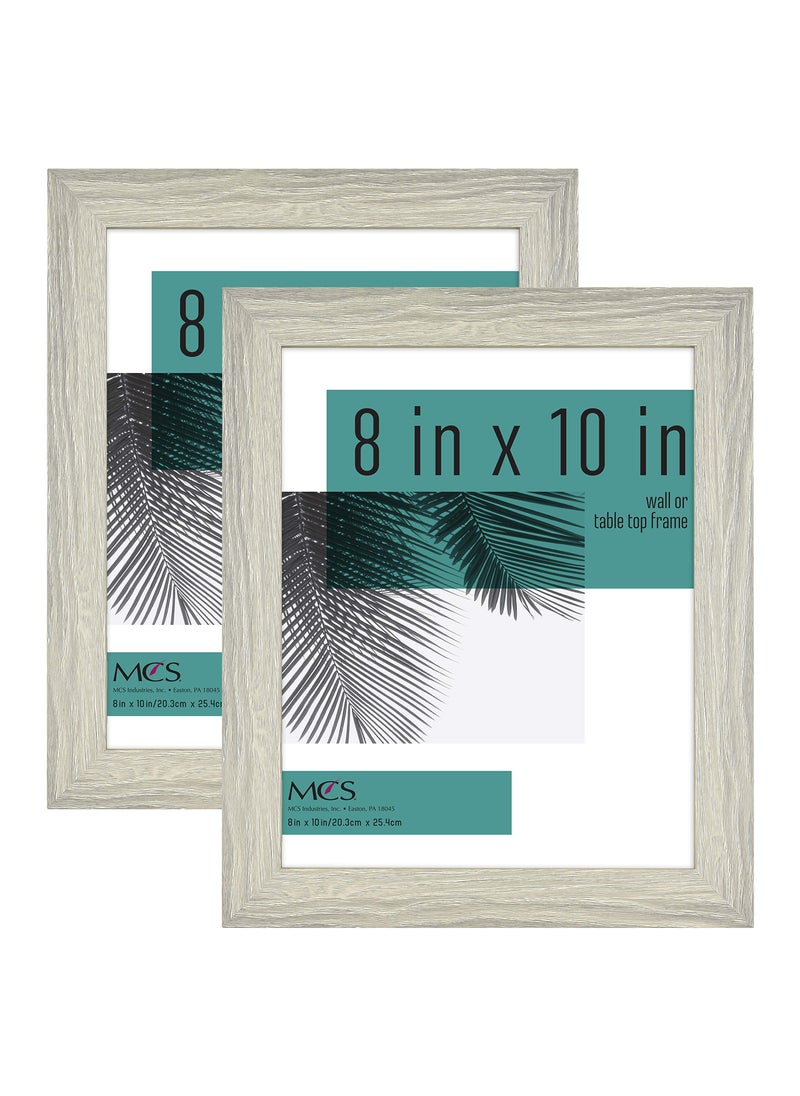 MCS MCS Studio Gallery 8x10 Picture Frame Gray Woodgrain  Vertical & Horizontal Wall Hanging & Easel for Tapletop Display  Rectangle Photo Frame for Photos  Posters & Art Prints (2-Pack)  - Image 1
