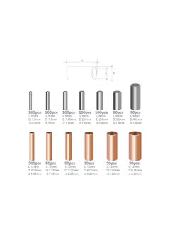 PROMASS Wire Ferrule Kit, 970pcs Boxed Copper Tube Terminals, Tubular Bare Terminal Connecting Wire + Small Copper Tube Terminal Waterproof Combination + Heat Shrink Tube, Tinned Copper Crimp Connector  - Image 3