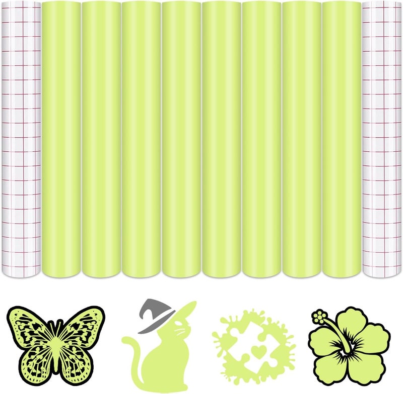 Tintnut Boho Permanent Vinyl - 8 Sheets 12"x10"Olive Green Adhesive Vinyl Sheets Olive Self Sticker Water proofing Vinyl Compatible with Cricut Or Silhouette - Image 1
