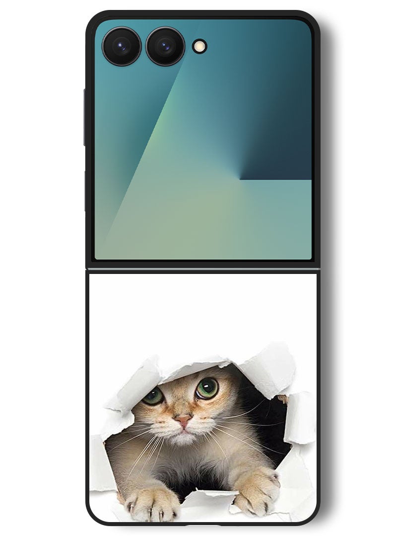 Theodor Case Compatible with Samsung Galaxy Z Flip 7 - 6.9 Inch Protection Shockproof Bumper Cover Baby Cat - Image 1