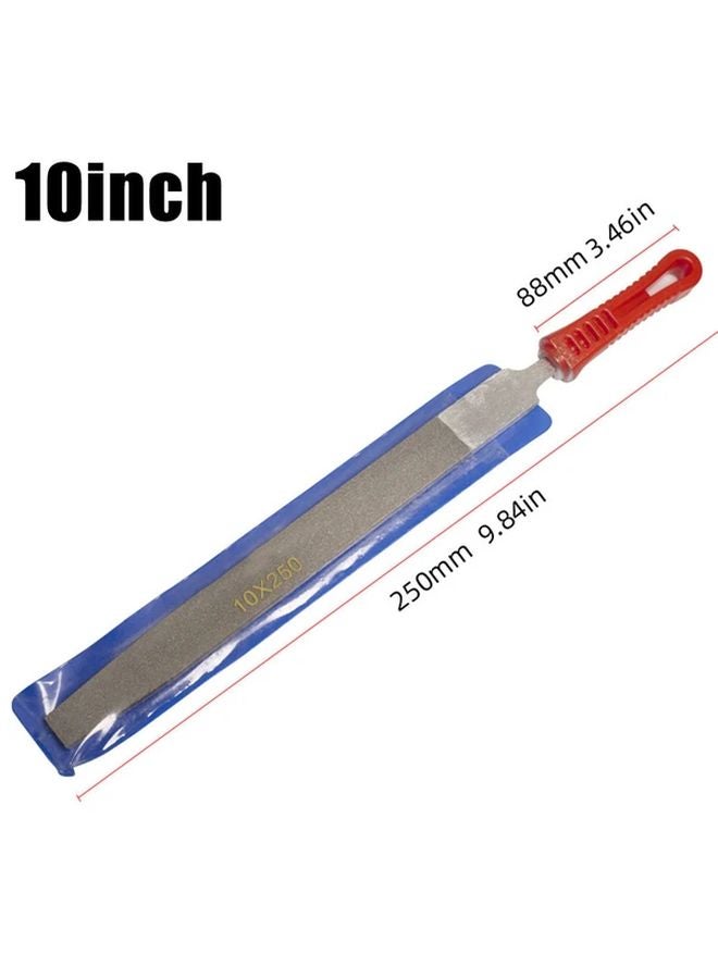 10 Inches Diamond Flat File Metal Hand Tool Durable Long Lasting No Electricity - Image 1