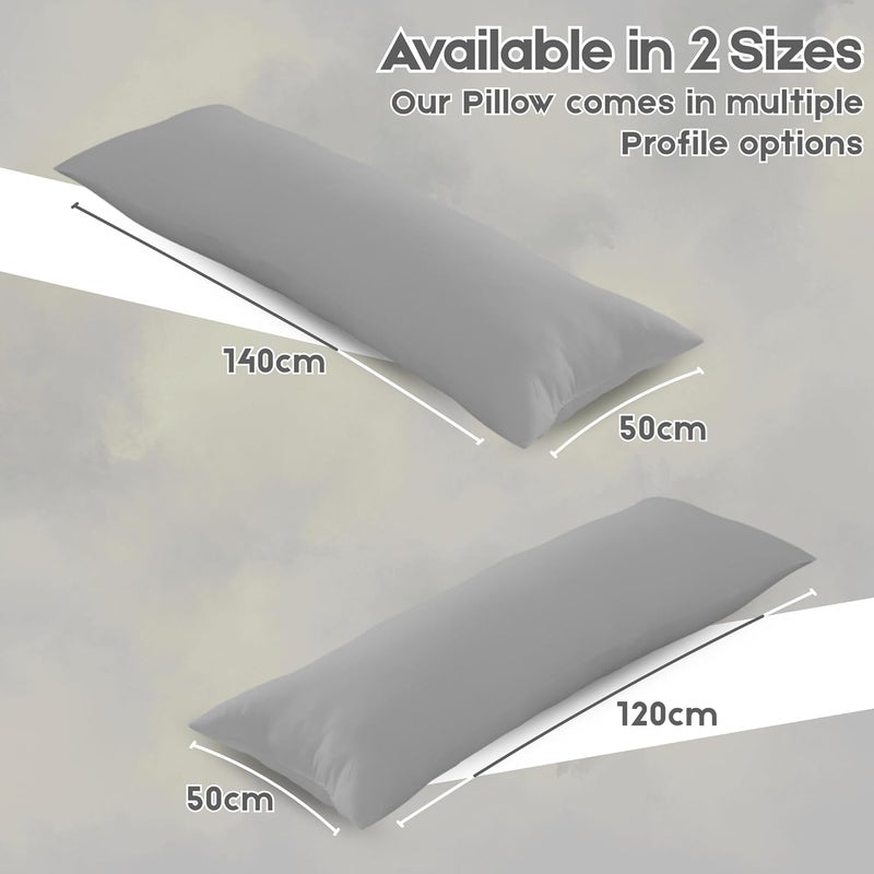 OSBED Soft & Comfy Long Body Pillow for Side Sleepers - 50 x 120cm, Grey - Image 2