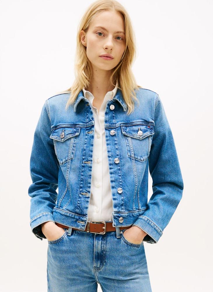 TOMMY HILFIGER Flag Embroidery Slim Denim Jacket - Image 1