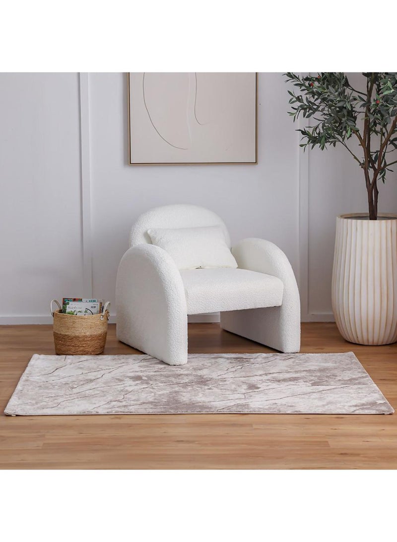 DANUBE HOME Venice Modern Rug  Polyester Area Rug Floor Covering L230xW160cm-Beige & White  - Image 5