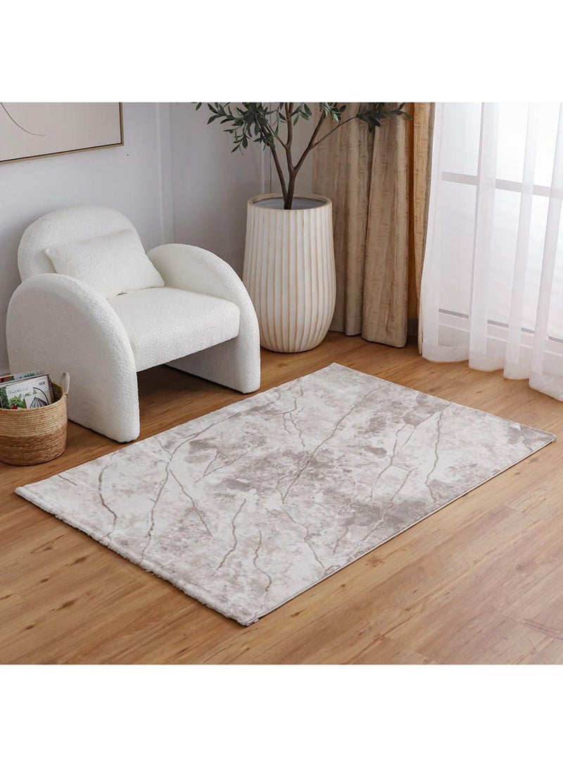 DANUBE HOME Venice Modern Rug  Polyester Area Rug Floor Covering L230xW160cm-Beige & White  - Image 4