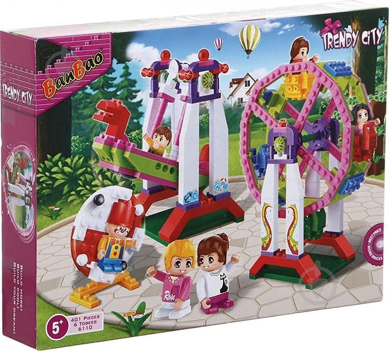 BanBao بانباو - سلسلة الفتيات لعبة بناء حديقة المرح 401 قطعة