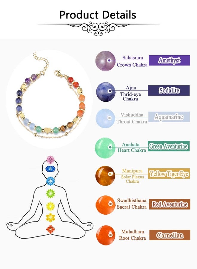 Jovivi Natural 7 Chakra Healing Crystal Beaded Bracelets for Women, Sometimes You Forget You're Awesome Bracelet Inspirational Gifts for Mom, Daughter, Sister, Best Friends - Image 3