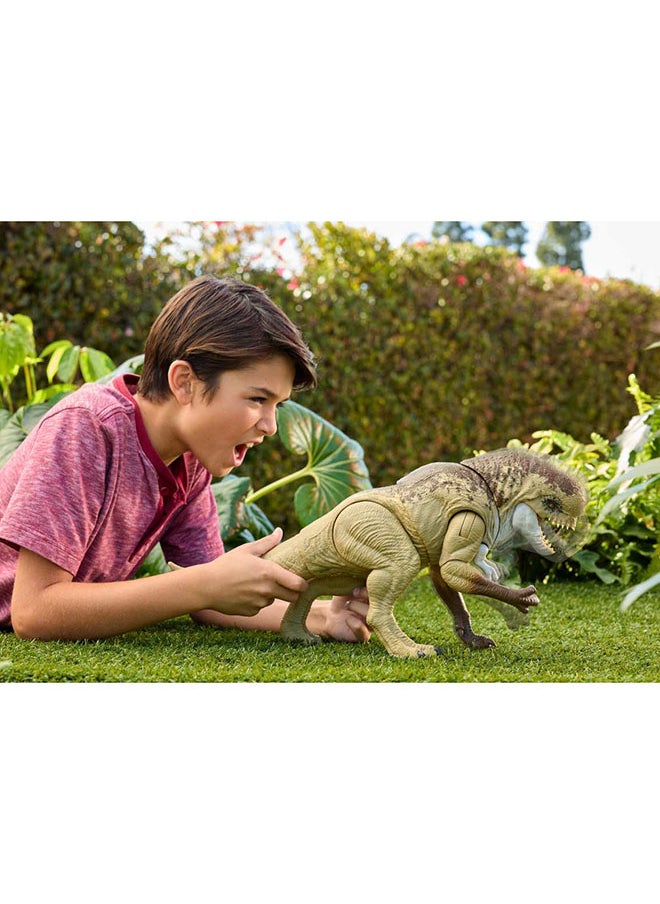 JURASSIC WORLD Mattel Rebirth Distortus Rex Rumble N Rampage Dinosaur Action Figure 22 Inch With 2 Attack Actions, Content-Accurate, Digital Play  - Image 2