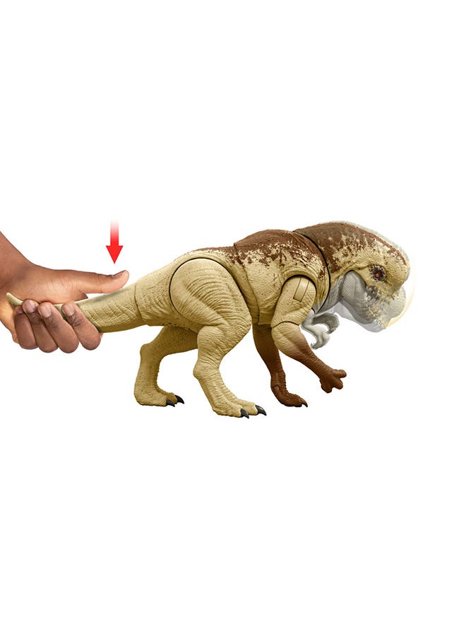 JURASSIC WORLD Mattel Rebirth Distortus Rex Rumble N Rampage Dinosaur Action Figure 22 Inch With 2 Attack Actions, Content-Accurate, Digital Play  - Image 4