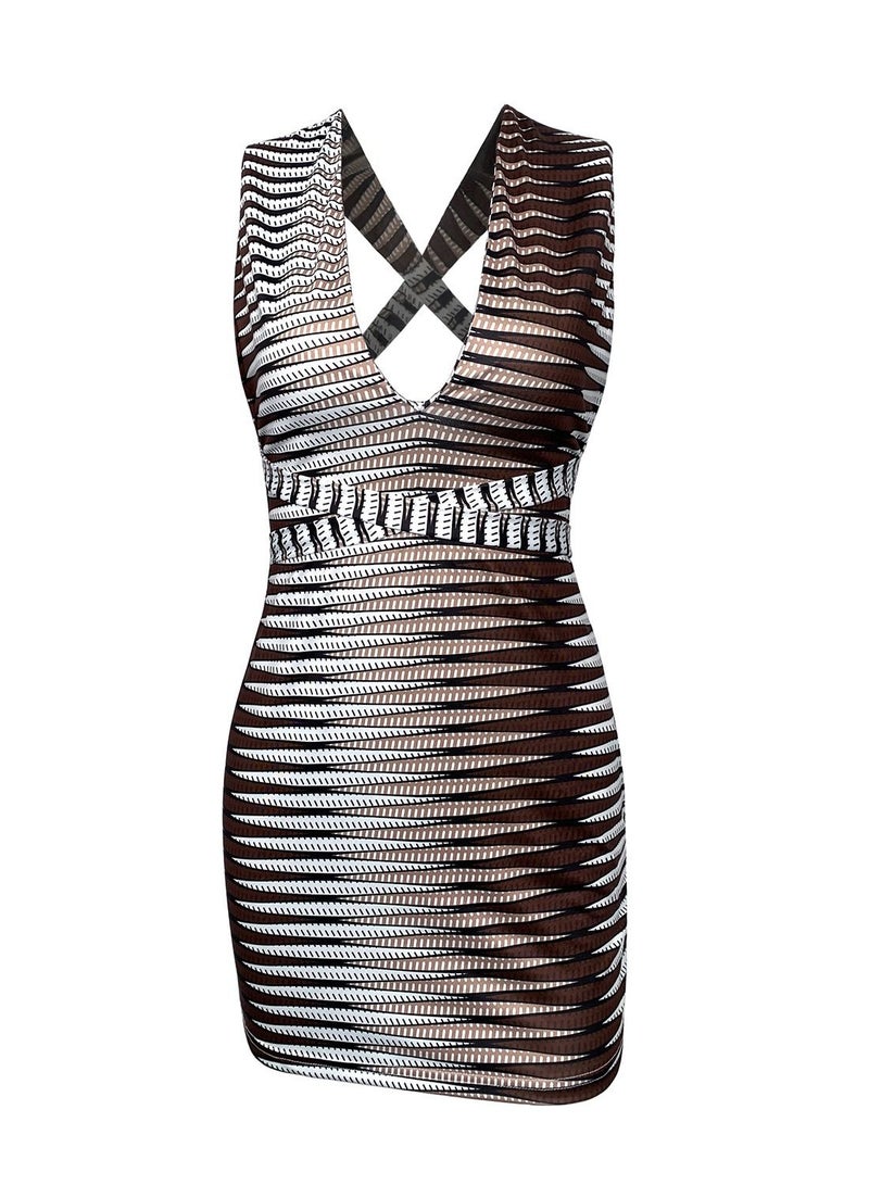 KUYING New Women's Sleeveless Suspender Dress Short Skirt 