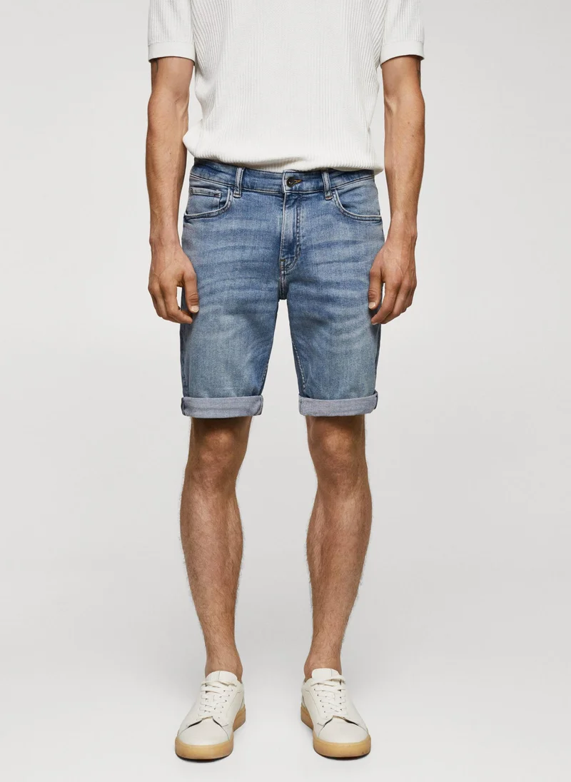 Mango Man Essential Denim Shorts