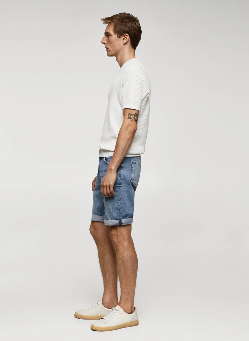 Mango Man Essential Denim Shorts