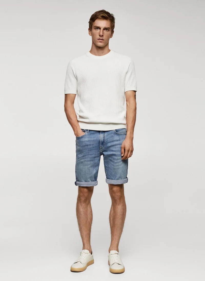 Mango Man Essential Denim Shorts