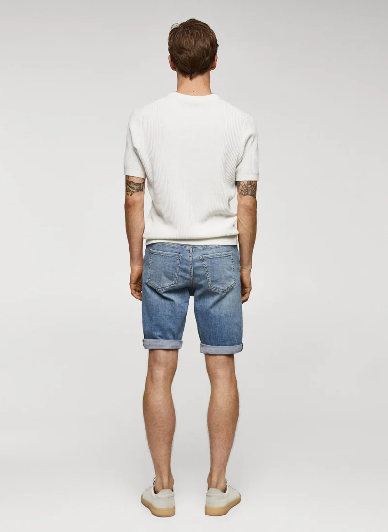 Mango Man Essential Denim Shorts