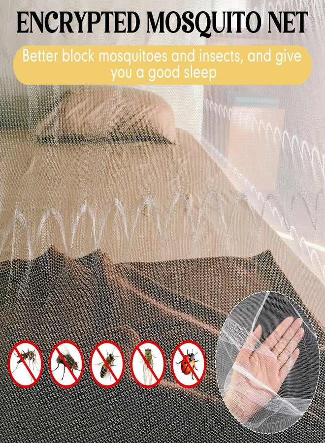 Mindsoft 4 Corners Mosquito Net for Mosquiteros para Camas Bed Canopies Netting Bed Drapes Rectangular Mosquito Mesh for Camping Home Outdoor Travel(White A,L75 X W35.5 X H59 Inch,No-Opening) - Image 4
