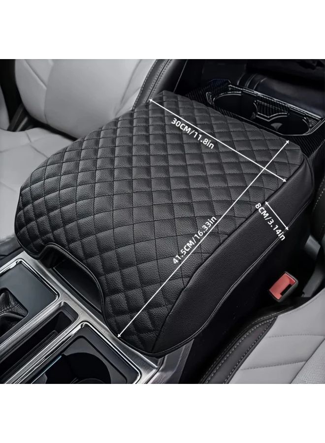 Black Center Console Cover Faux Leather Armrest Box For F150 F250 F350 F450 Expedition - Image 2