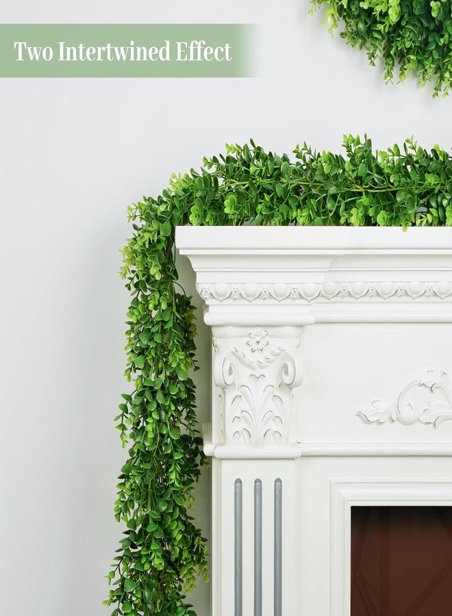 Vlorart 6FT Artificial Boxwood Garland, Faux Vines Hanging Plant Greenery Garland for Wedding Backdrop Arch Wall Farmhouse Party Decor, UV Protected Indoor Outdoor Use - Image 4