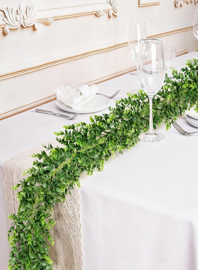 Vlorart 6FT Artificial Boxwood Garland, Faux Vines Hanging Plant Greenery Garland for Wedding Backdrop Arch Wall Farmhouse Party Decor, UV Protected Indoor Outdoor Use - Image 1