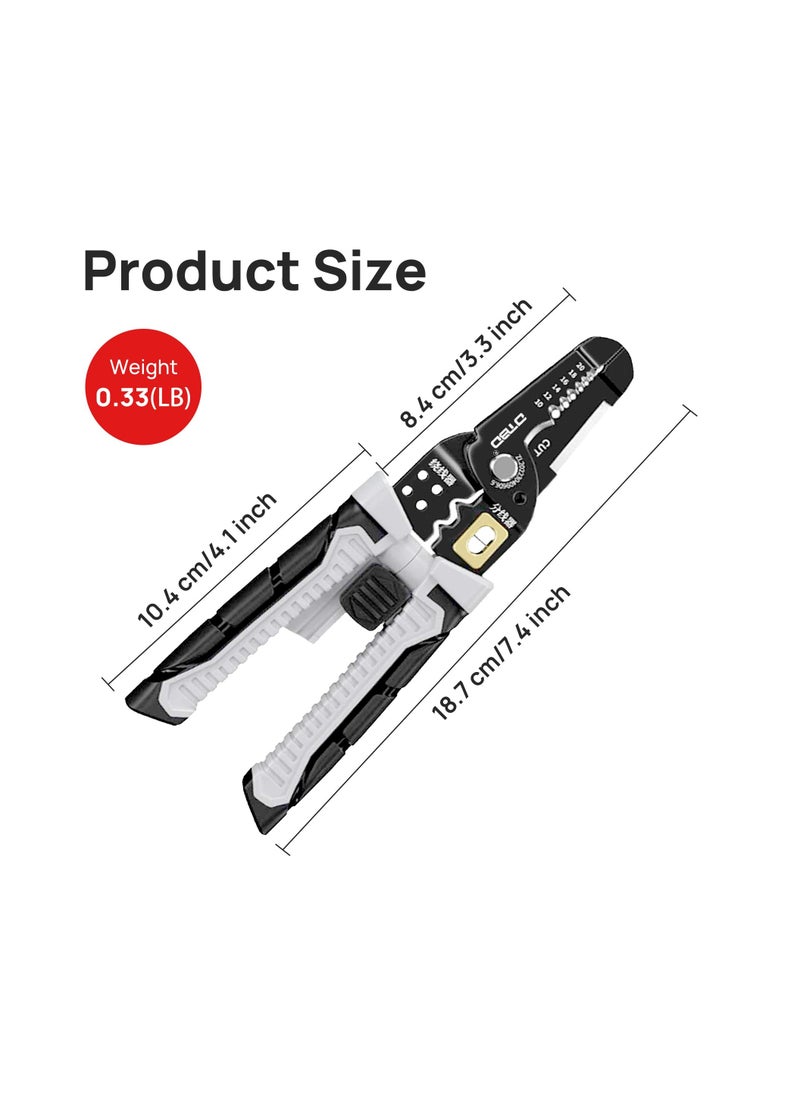 KASTWAVE - 8 in 1 Self-Adjusting Wire Stripper Cutter, Universal Automatic Electrical Wire Strippers for Wire Stripping, Cable Cutting, Crimping Tools from 10 AWG to 24 AWG, Professional Electrician Pliers Tools - Image 1