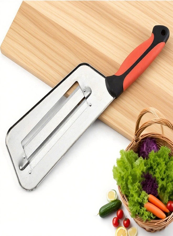 GZLT Stainless Steel Cabbage Shredder & Chopper, Sharp Kitchen Slicer for Coleslaw, Sauerkraut & Lettuce, Handheld Grater with Non-Slip Grip, Multifunctional Vegetable Cutter for Salad Prep (Red) - Image 2