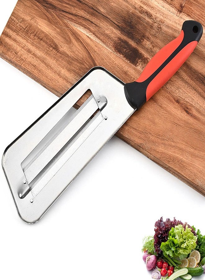 GZLT Stainless Steel Cabbage Shredder & Chopper, Sharp Kitchen Slicer for Coleslaw, Sauerkraut & Lettuce, Handheld Grater with Non-Slip Grip, Multifunctional Vegetable Cutter for Salad Prep (Red) - Image 1