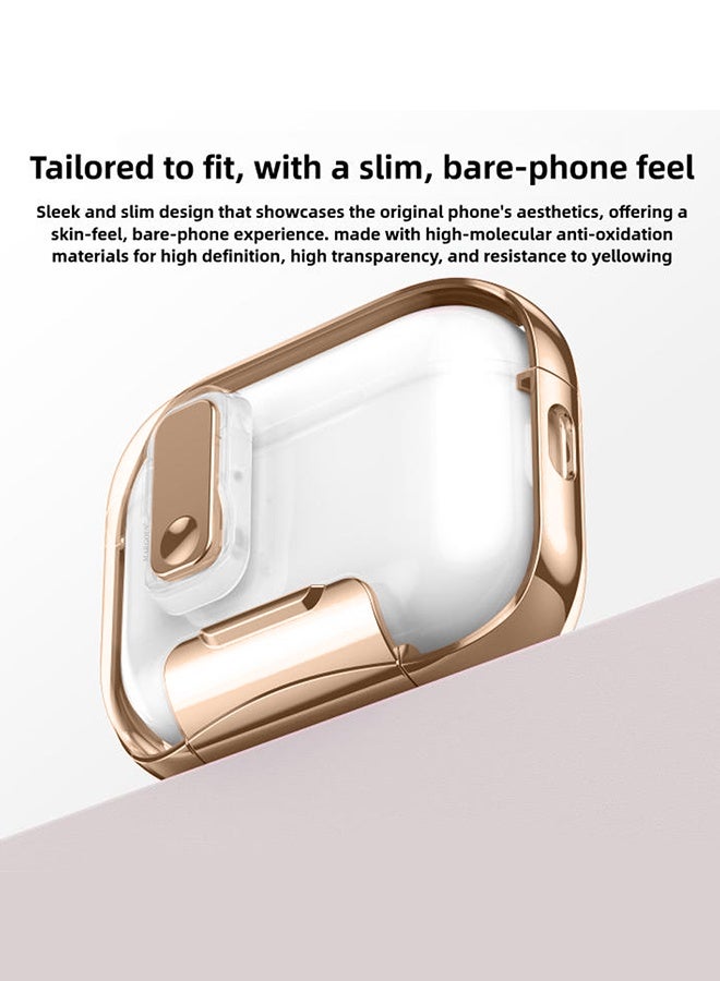 CATANES Clear Protective Case with Keychain for AirPods Pro 3 - Premium Plating Design - Clear Gold - Image 3