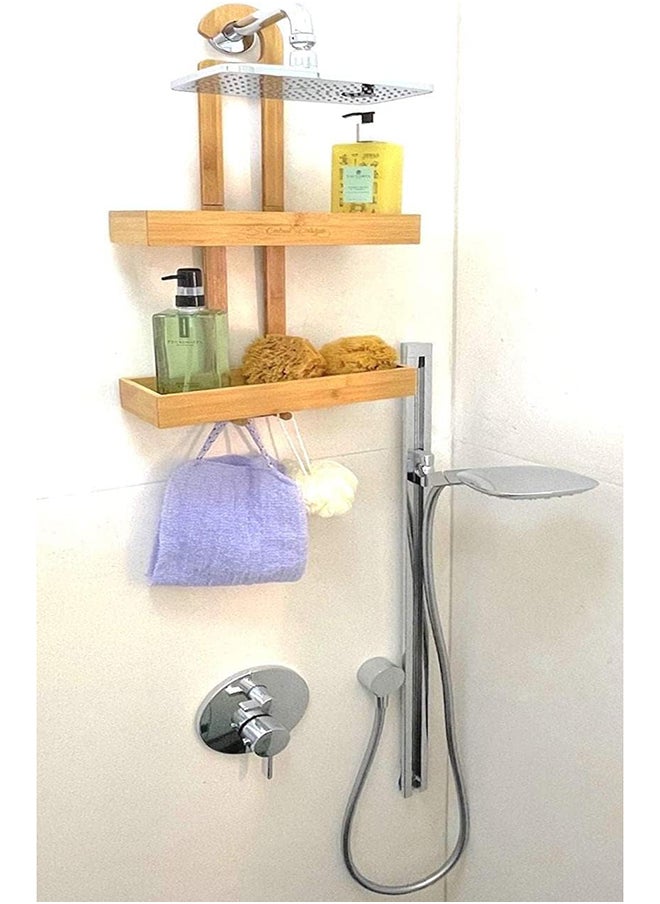 Home Pro Home Pro Wall Organizer Shower Caddy High Quality Bamboo Wall Caddy Wall Mount Shower Caddy in Multipurpose  - Image 1