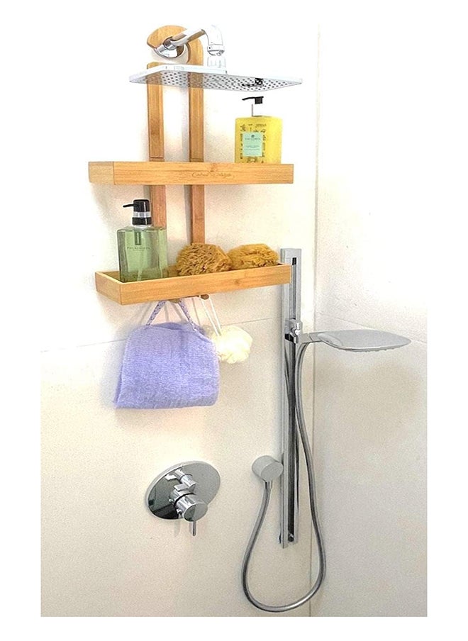 Home Pro Home Pro Wall Organizer Shower Caddy High Quality Bamboo Wall Caddy Wall Mount Shower Caddy in Multipurpose  - Image 2