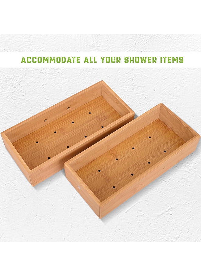Home Pro Home Pro Wall Organizer Shower Caddy High Quality Bamboo Wall Caddy Wall Mount Shower Caddy in Multipurpose  - Image 5