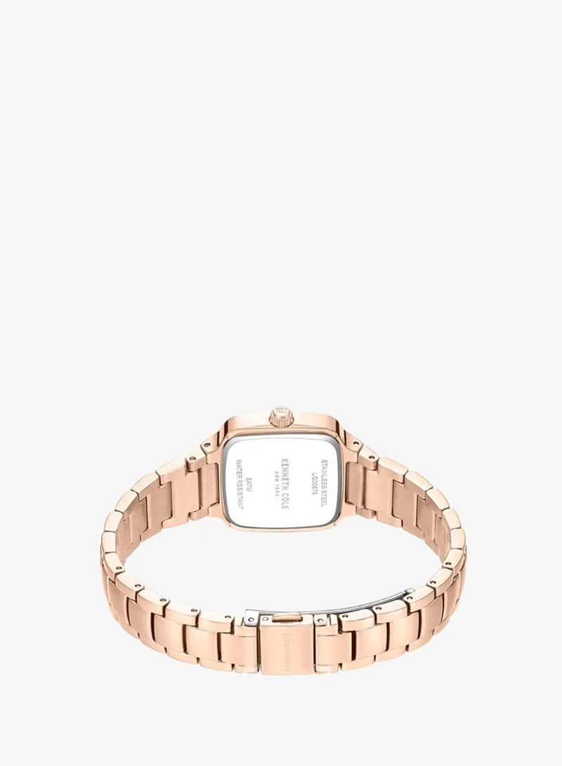 Kenneth Cole New York Rose Gold Broome White Mother-of-pearl Dial Stainless Steel Bracelet Analog Watch for Women - 28mm for Women | Best Price UAE