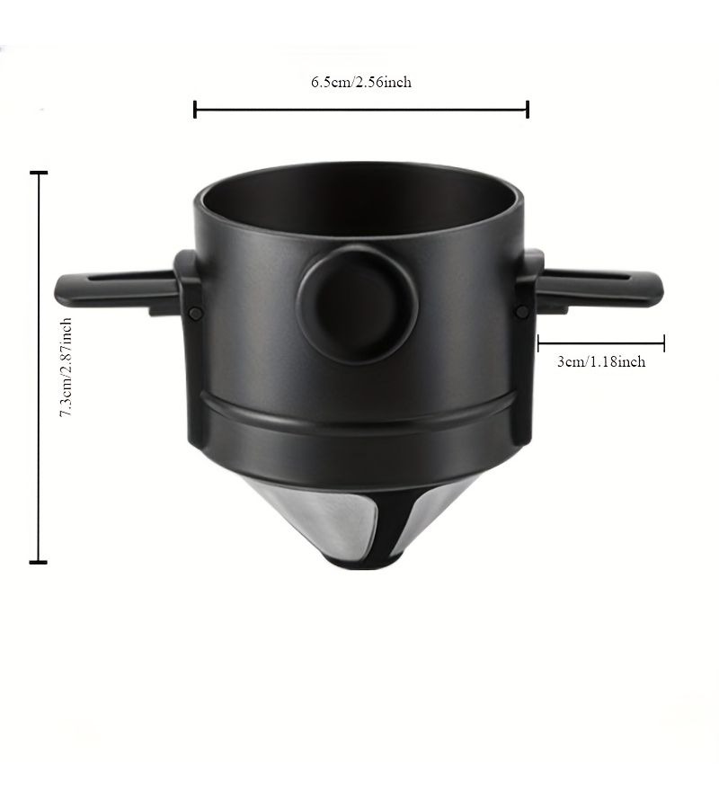 Reusable Stainless Steel Coffee Filter Black 1 Cup Portable Fine Mesh 500 Micron Easy Clean Design for Travel Office Outdoor Coffee Lovers - Image 5