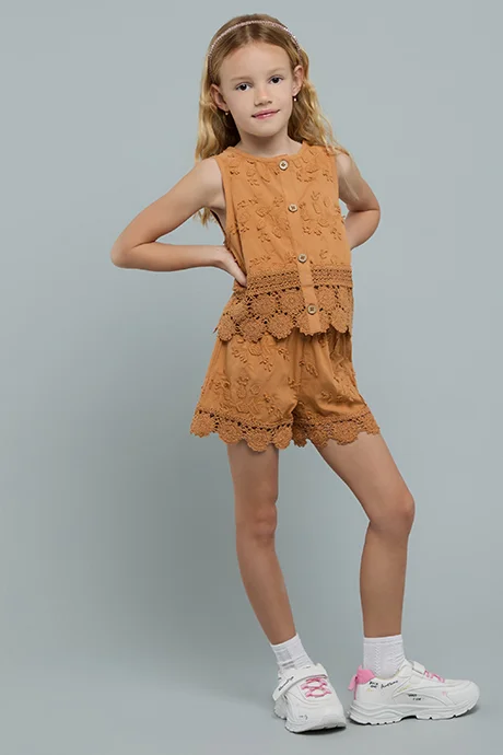 R&B Embroidered Top and Shorts Set